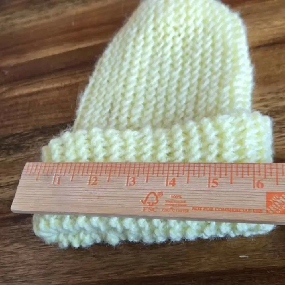 Knit Pastel Yellow Beanie Hat Child Toddler Size Fits Newborn to 4 Years